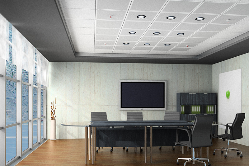 Wntrze biurowe z sufitem mineralnym 60x60