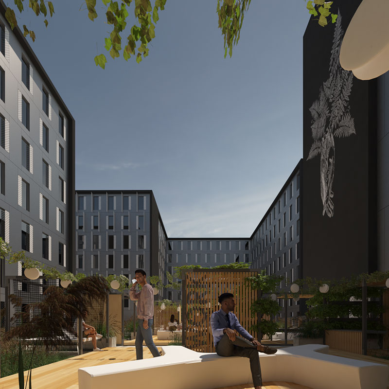 Projekt patio w odzi - siedziska