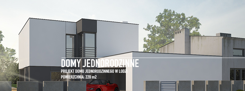 Projekt domu z paskim dachem w granicy